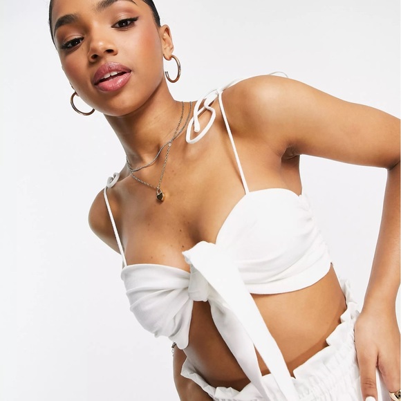 Tie front white top - Picture 2 of 4